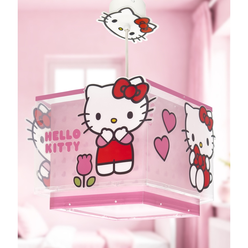 Dalber 73262 - Detský luster HELLO KITTY 1xE27/15W/230V ružový