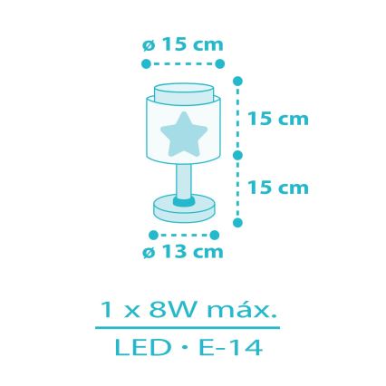 Dalber 76011T - Detská lampička BABY DREAMS 1xE14/8W/230V modrá