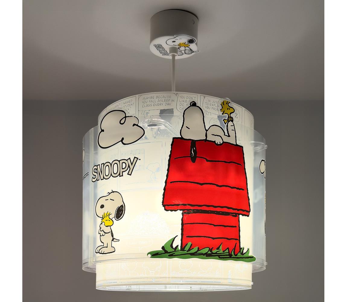 Dalber 76302 - Detský luster SNOOPY 1xE27/15W/230V biela/červená 76302