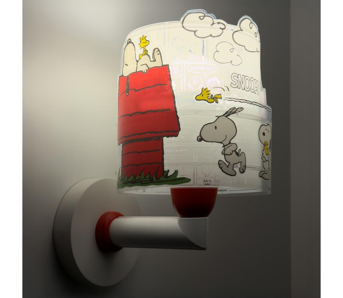 Dalber 76309 - Detská nástenná lampa SNOOPY 1xE27/15W/230V biela/červená 76309