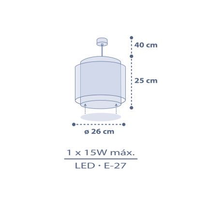 Dalber 76632 - Detský luster MOON DREAMS 1xE27/15W/230V modrá