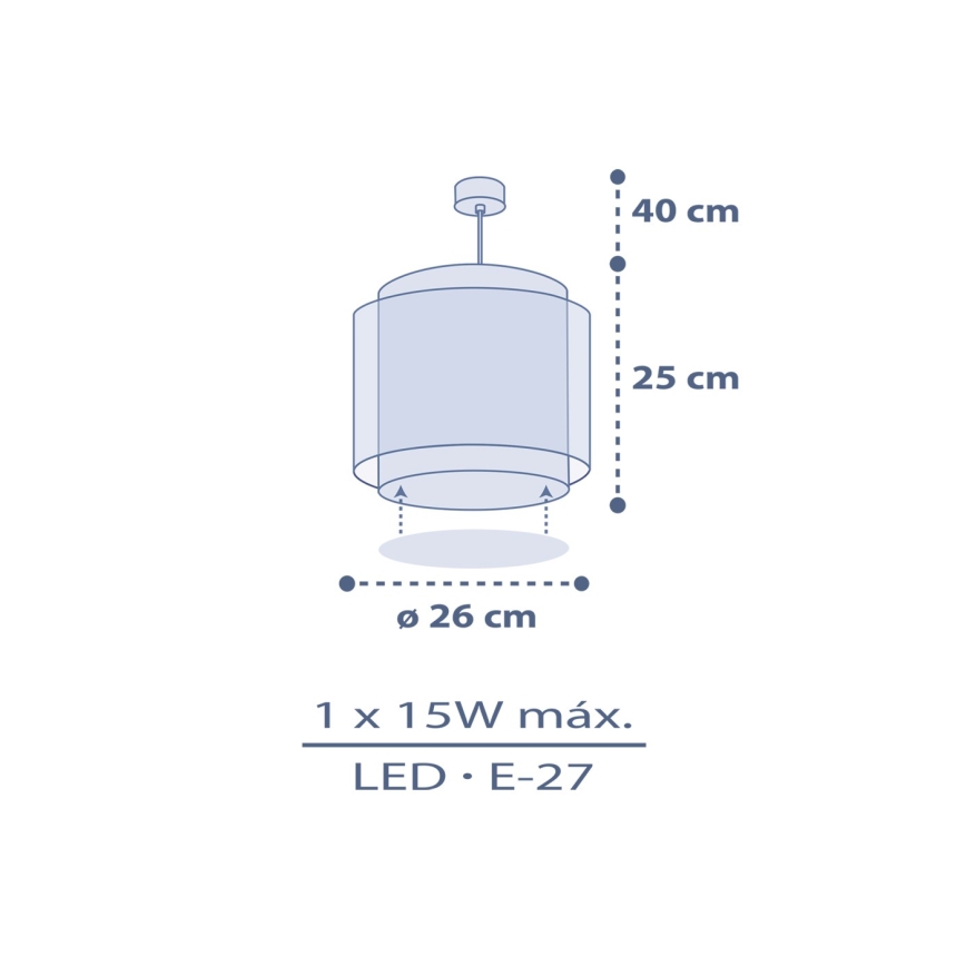 Dalber 76632 - Detský luster MOON DREAMS 1xE27/15W/230V modrá