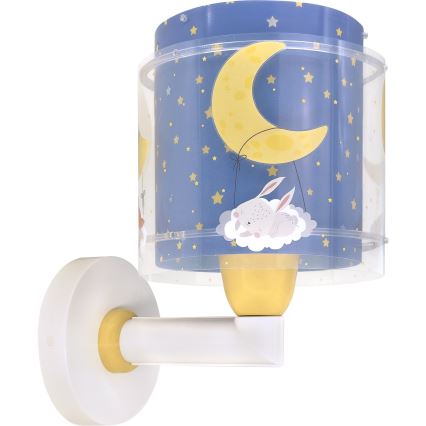 Dalber 76639 - Detská nástenná lampa MOON DREAMS 1xE27/15W/230V modrá