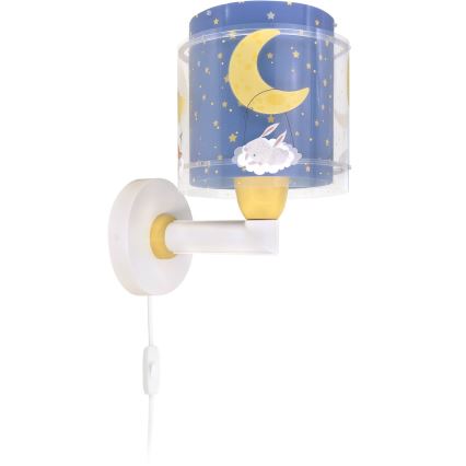 Dalber 76639 - Detská nástenná lampa MOON DREAMS 1xE27/15W/230V modrá