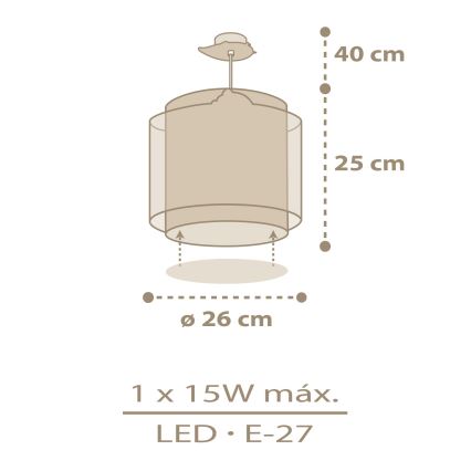 Dalber 76872 - Detský luster BABY CHICK 1xE27/15W/230V