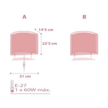 Dalber 81198S - Detské nástenné svietidlo LIGHT FEELING 1xE27/60W/230V