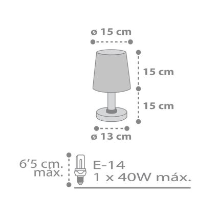 Dalber 82211B - Detská lampička STAR LIGHT 1xE14/40W/230V biela