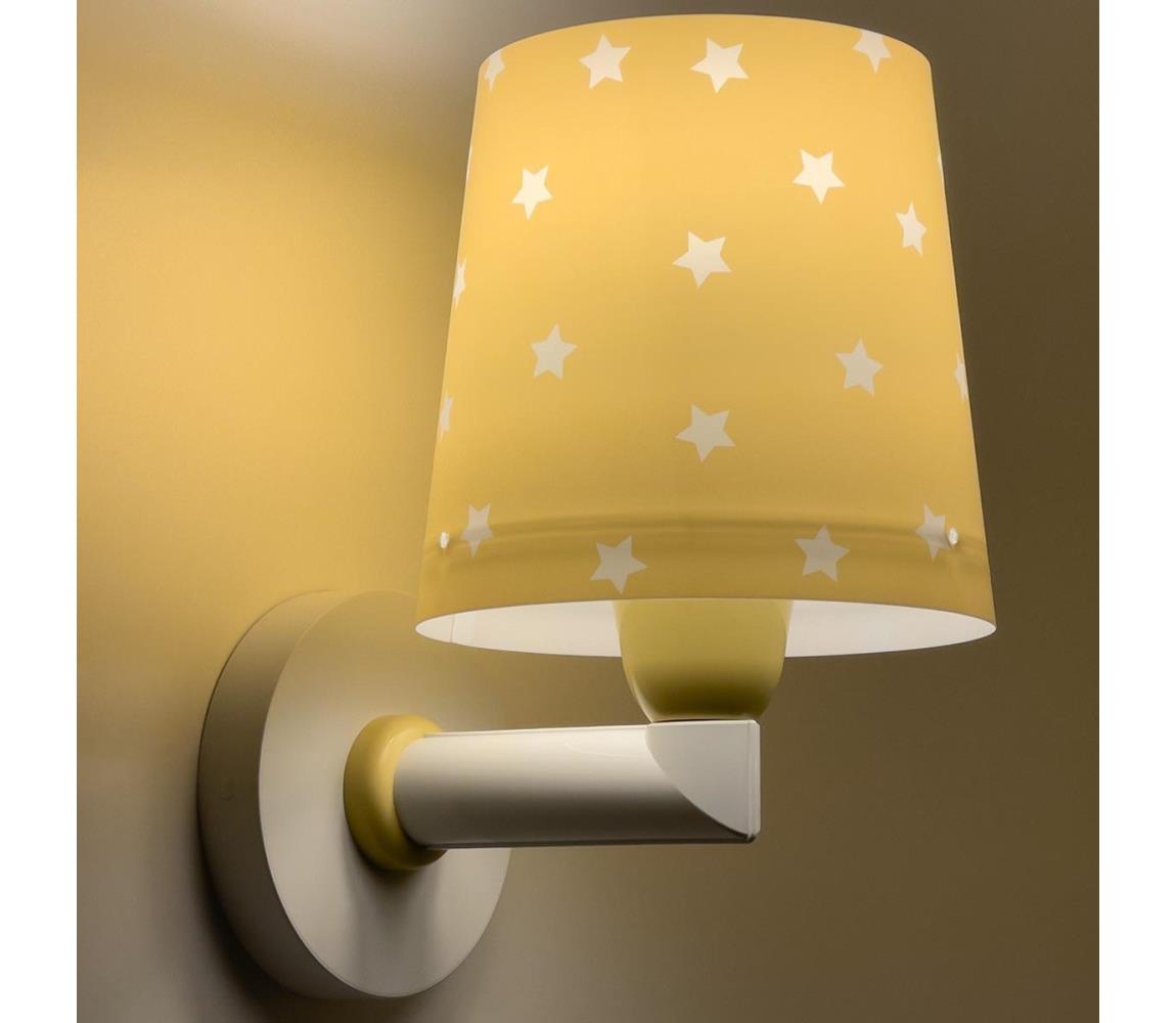 Dalber 82219A - Detské nástenné svietidlo STAR LIGHT 1xE27/60W/230V žltá 82219A