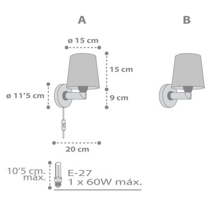 Dalber 82219B - Detské nástenné svietidlo STAR LIGHT 1xE27/60W/230V biela