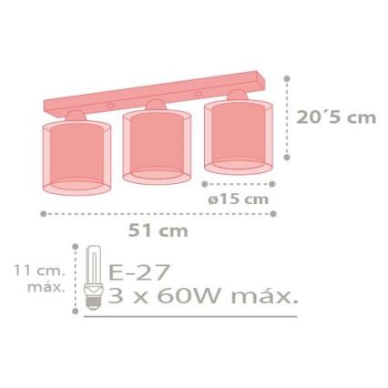 Dalber D-41433 - Detské stropné svietidlo COLOR RAIN 3xE27/60W/230V