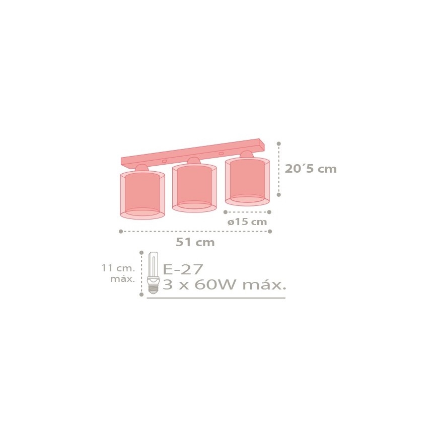 Dalber D-41433 - Detské stropné svietidlo COLOR RAIN 3xE27/60W/230V