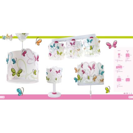 Dalber D-62143 - Detské stropné svietidlo BUTTERFLY 3xE27/60W/230V