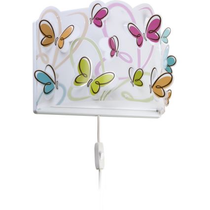 Dalber D-62148 - Detské nástenné svietidlo BUTTERFLY 1xE27/60W/230V