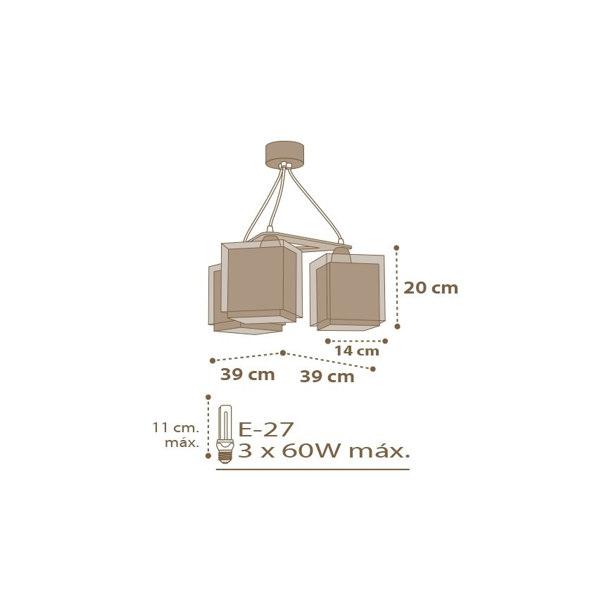 Dalber D-63394 - Detský luster GOOD NIGHT 3xE27/60W/230V