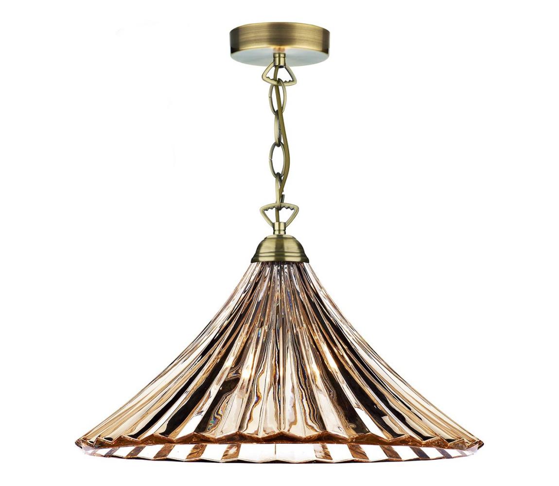 Där Lighting Där Lighting ARD866 -Luster na reťazi ARDECHE 1xE27/60W/230V mosadz/dymová hnedá ARD866
