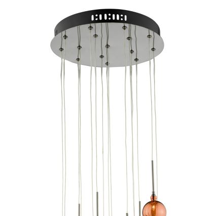 Där Lighting AUR1564 - Luster na lane AURELIA 15xG4/10W/230V čierna/medená