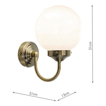 Där Lighting BAR0775 - Kúpeľňové nástenné svietidlo BARCLAY 1xE14/40W/230V IP44 mosadz