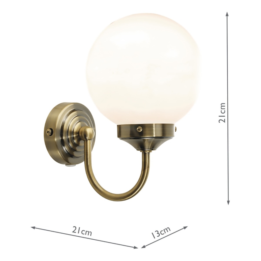 Där Lighting BAR0775 - Kúpeľňové nástenné svietidlo BARCLAY 1xE14/40W/230V IP44 mosadz
