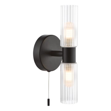 Där Lighting BOL0922 - Kúpeľňové nástenné svietidlo BOLTON 2xG9/5W/230V IP44 čierne