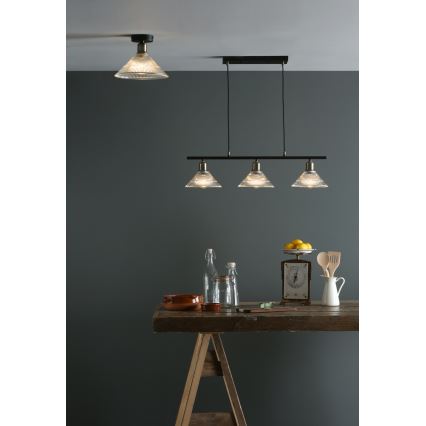 Där Lighting BOY0175 - Stropné svietidlo BOYD 1xE27/60W/230V priemer 25 cm mosadz/číre sklo