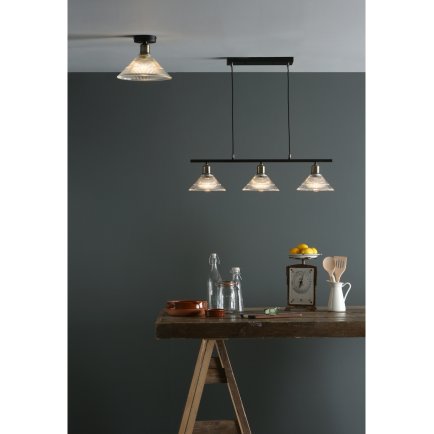 Där Lighting BOY0175 - Stropné svietidlo BOYD 1xE27/60W/230V priemer 25 cm mosadz/číre sklo