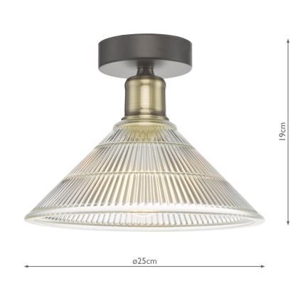Där Lighting BOY0175 - Stropné svietidlo BOYD 1xE27/60W/230V priemer 25 cm mosadz/číre sklo