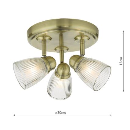 Där Lighting CED7675 - Kúpeľňové bodové svietidlo CEDRIC 3xG9/25W/230V IP44 mosadz