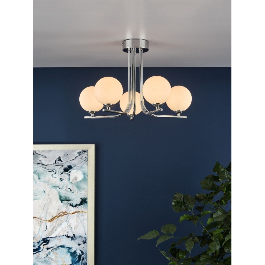 Där Lighting CRA5450-02 - Luster na tyči CRADLE 5xG9/25W/230V lesklý chróm