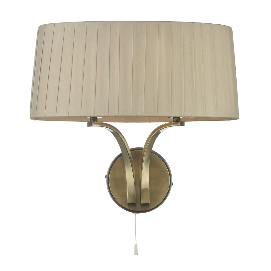 Där Lighting CRI0929 - Nástenné svietidlo CRISTIN 2xE14/40W/230V mosadz/taupe