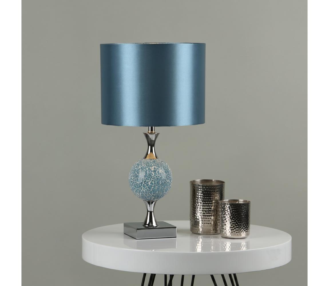 Där Lighting Där Lighting ELS4223 - Stolná lampa ELSA 1xE27/40W/230V modrá/lesklý chróm ELS4223