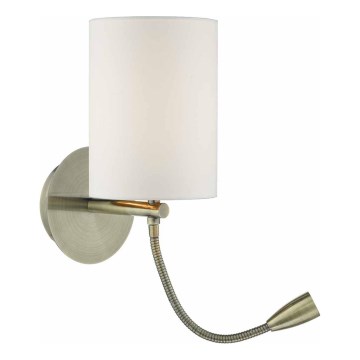 Där Lighting FET0775 - LED nástenné svietidlo FETA 1xE27/60W/230V + LED/1W mosadz