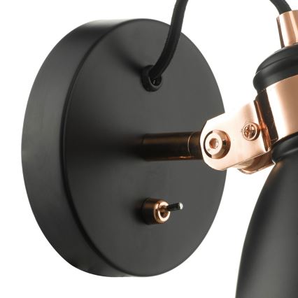 Där Lighting FRE0722 - Nástenné bodové svietidlo FREDERICK 1xE14/40W/230V čierne