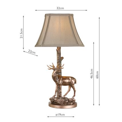 Där Lighting GUL5545-X - Stolná lampa GULLIVER 1xE27/60W/230V béžová/bronzová