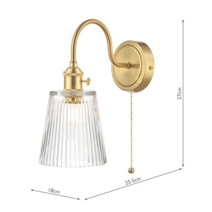 Där Lighting HAD0740-05 - Nástenné svietidlo HADANO 1xE14/40W/230V zlaté