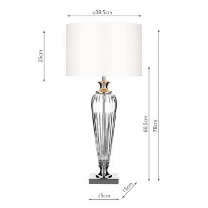 Där Lighting HIN4208 - Stolná lampa HINTON 1xE27/60W/230V biela/lesklý chróm