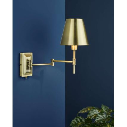 Där Lighting KEN0775 - Flexibilná nástenná lampa KENSINGTON 1xE14/25W/230V mosadz