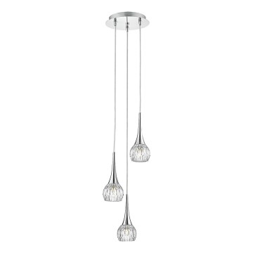 Där Lighting LYA0350 - Závesný luster na lanku LYALL 3xG9/40W/230V lesklý chróm