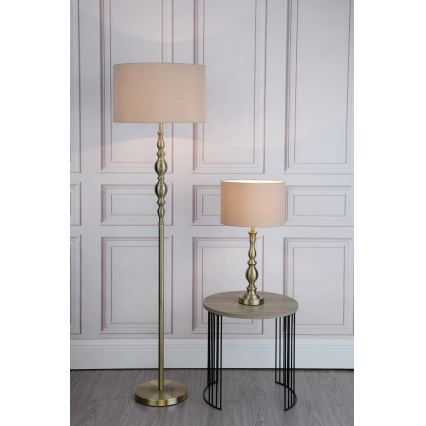 Där Lighting MAD4275 - Stolná lampa MADRID 1xE27/60W/230V hnedá/mosadz
