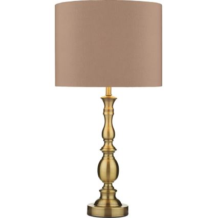 Där Lighting MAD4275 - Stolná lampa MADRID 1xE27/60W/230V hnedá/mosadz