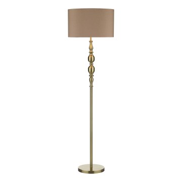 Där Lighting MAD4975 - Stojacia lampa MADRID 1xE27/60W/230V hnedá/mosadz