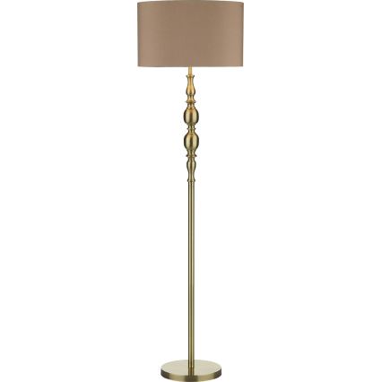 Där Lighting MAD4975 - Stojacia lampa MADRID 1xE27/60W/230V hnedá/mosadz