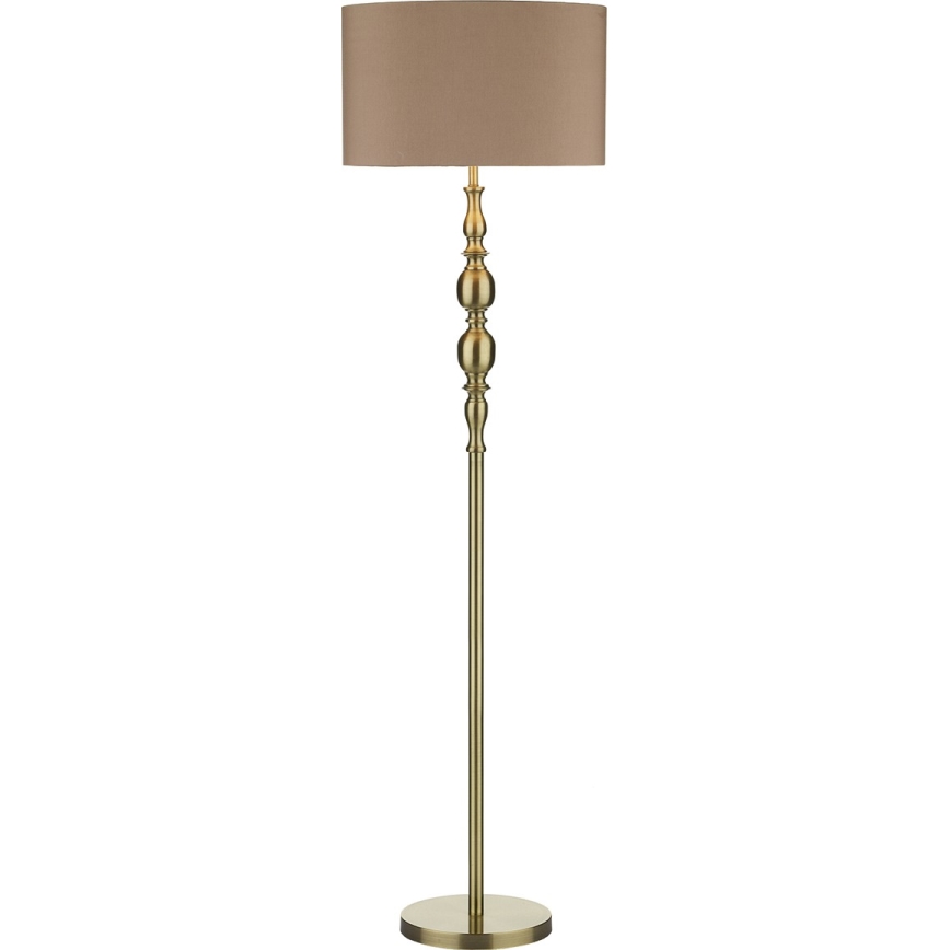 Där Lighting MAD4975 - Stojacia lampa MADRID 1xE27/60W/230V hnedá/mosadz
