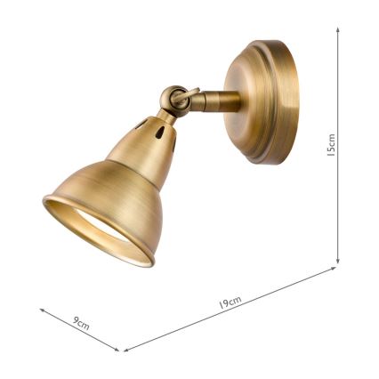 Där Lighting NAT0742 - Nástenné bodové svietidlo NATHANIEL 1xGU10/11W/230V mosadz