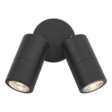 Där Lighting ORT0922 - LED vonkajšie nástenné bodové svietidlo ORTEGA 2xGU10/5W/230V IP65 čierna