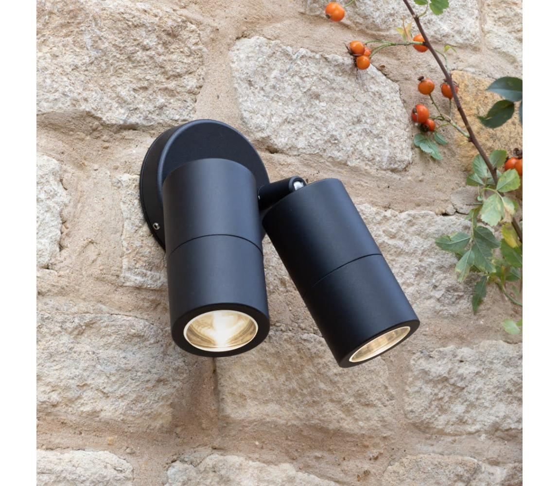Där Lighting Där Lighting ORT0922 - LED vonkajšie nástenné bodové svietidlo ORTEGA 2xGU10/5W/230V IP65 čierne ORT0922