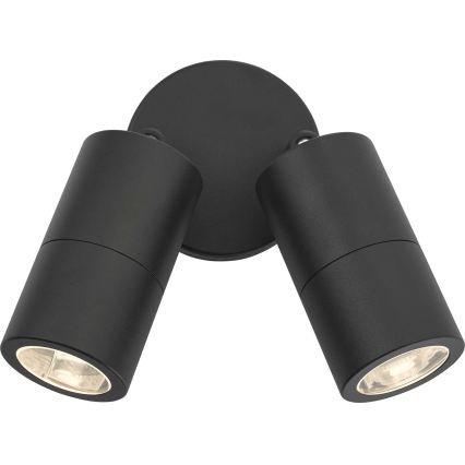 Där Lighting ORT0922 - LED vonkajšie nástenné bodové svietidlo ORTEGA 2xGU10/5W/230V IP65 čierna