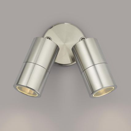 Där Lighting ORT0968 - LED vonkajšie nástenné bodové svietidlo ORTEGA 2xGU10/5W/230V IP65 lesklý chróm