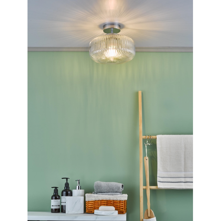 Där Lighting RIV5208 - Kúpeľňový prisadený luster RIVA 1xE27/60W/230V IP44 lesklý chróm