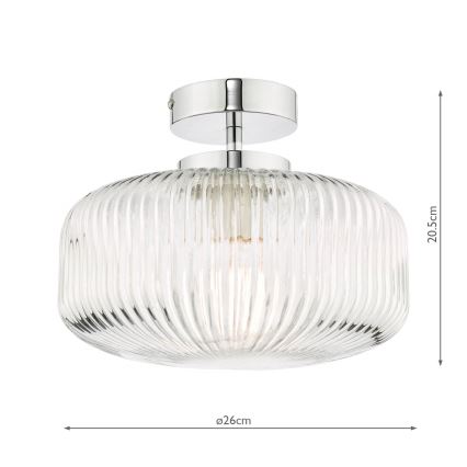 Där Lighting RIV5208 - Kúpeľňový prisadený luster RIVA 1xE27/60W/230V IP44 lesklý chróm