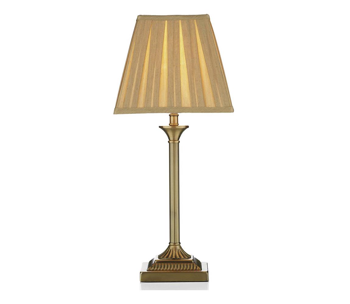 Där Lighting Där Lighting TAY4075-X - Stolná lampa TAYLOR 1xE14/40W/230V béžová/mosadz TAY4075-X